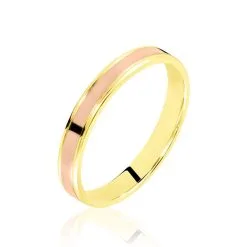 Histoire D'Or Alliance Beatrice Ruban Plat Or Bicolore