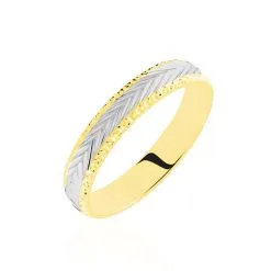 Histoire D'Or Alliance Marzelle Ruban Plat Or Bicolore