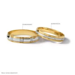 Histoire D'Or Alliance Tyssia Ruban Plat Or Bicolore -Boucles d'oreilles Bracelet Soldes B3AM2W0224 view2