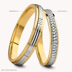 Histoire D'Or Alliance Sequana Ruban Plat Or Bicolore -Boucles d'oreilles Bracelet Soldes B3AM2W0311 view2