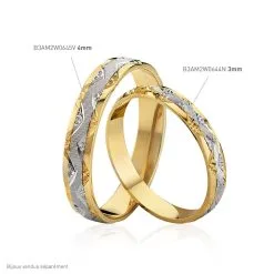 Histoire D'Or Alliance Clotilde Demi Jonc Classique Or Bicolore -Boucles d'oreilles Bracelet Soldes B3AM2W0645 view3