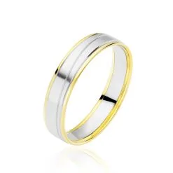 Histoire D'Or Alliance Juditha Ruban Plat Or Bicolore