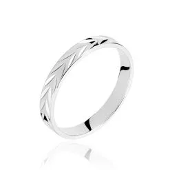 Histoire D'Or Alliance Epi Ruban Plat Or Blanc