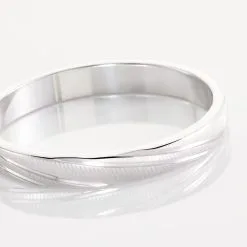 Histoire D'Or Alliance Eros Brossee Ruban Plat Or Blanc -Boucles d'oreilles Bracelet Soldes B3AMBW0634 view3