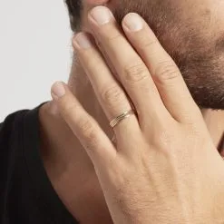 Histoire D'Or Alliance Hemera Facetee Ruban Plat Or Jaune -Boucles d'oreilles Bracelet Soldes B3AMJW00AD model1