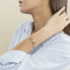 Histoire D'Or Bracelet Jonc Loise 2 Fils Carres Or Bicolore -Boucles d'oreilles Bracelet Soldes B3BF2W0351 model0