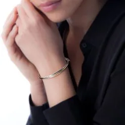 Histoire D'Or Bracelet Jonc Catalin 2 Fils Flexibles Or Bicolore -Boucles d'oreilles Bracelet Soldes B3BF2W0372 model0