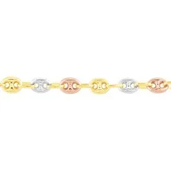 Histoire D'Or Bracelet Dami Maille Grain De Cafe Or Tricolore -Boucles d'oreilles Bracelet Soldes B3BF3W0314 view1