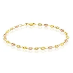 Histoire D'Or Bracelet Dami Maille Grain De Café Or Tricolore