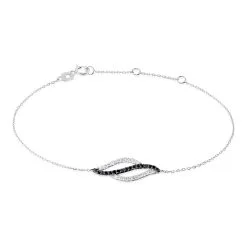 Histoire D'Or Bracelet Courbes Or Blanc Diamant