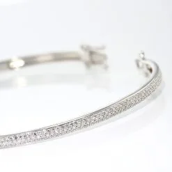 Histoire D'Or Bracelet Jonc Posie Or Blanc Diamant -Boucles d'oreilles Bracelet Soldes B3BFBDW301 view2