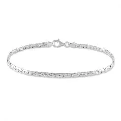 Histoire D'Or Bracelet Ivy Maille Haricot Or Blanc