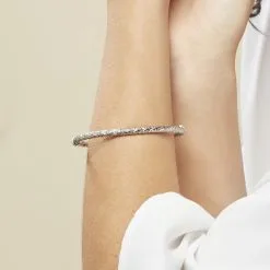 Histoire D'Or Bracelet Jonc Jennie Diamante Or Blanc -Boucles d'oreilles Bracelet Soldes B3BFBW0343 model1