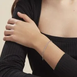 Histoire D'Or Bracelet Jayna Maille Palmier Or Blanc -Boucles d'oreilles Bracelet Soldes B3BFBW0407 model0