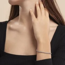 Histoire D'Or Bracelet Jayna Maille Palmier Or Blanc -Boucles d'oreilles Bracelet Soldes B3BFBW0409 model0