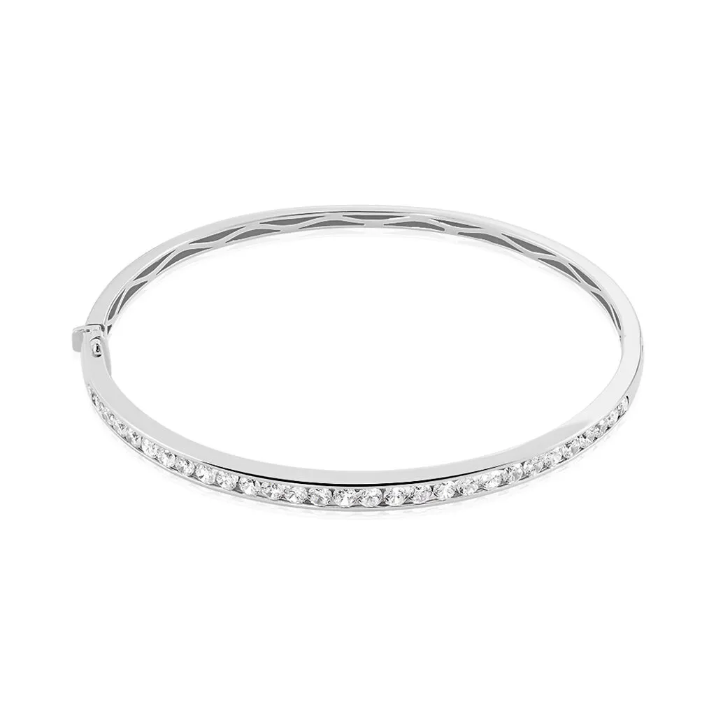 Histoire D'Or Bracelet Jonc Alane Or Blanc Oxyde De Zirconium 3 Histoire D'Or Bracelet Jonc Alane Or Blanc Oxyde De Zirconium