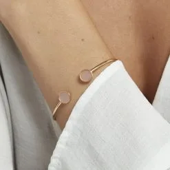 Histoire D'Or Bracelet Jonc Heida Or Jaune Calcédoine -Boucles d'oreilles Bracelet Soldes B3BFJA7002 model1