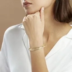 Histoire D'Or Bracelet Jonc Claudie 3 Fils Entrelaces Or Jaune -Boucles d'oreilles Bracelet Soldes B3BFJW008N model0