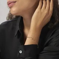 Histoire D'Or Bracelet Daisy Maille Cheval Or Jaune -Boucles d'oreilles Bracelet Soldes B3BFJW0650 model1