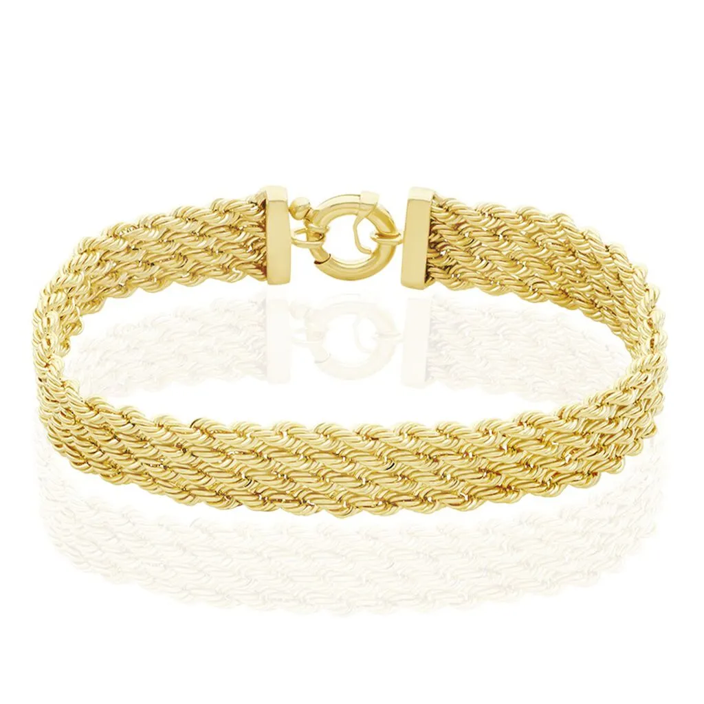 Histoire D'Or Bracelet Jerry Maille Corde 4 Rangs Or Jaune 3 Histoire D'Or Bracelet Jerry Maille Corde 4 Rangs Or Jaune