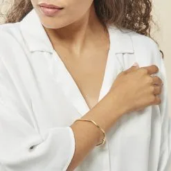 Histoire D'Or Bracelet Jonc Jennie Ondule Or Jaune -Boucles d'oreilles Bracelet Soldes B3BFJW0780 model0