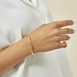 Histoire D'Or Bracelet Jonc Jennie Ondule Or Jaune -Boucles d'oreilles Bracelet Soldes B3BFJW0780 model1