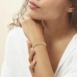 Histoire D'Or Bracelet Jimmy Maille Americaine Or Jaune -Boucles d'oreilles Bracelet Soldes B3BFJW0798 model0