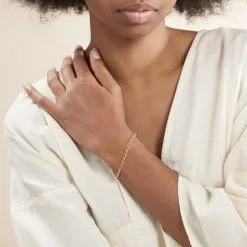 Histoire D'Or Bracelet Jodie Maille Jaseron Or Jaune -Boucles d'oreilles Bracelet Soldes B3BFJW0837 model0