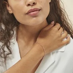 Histoire D'Or Bracelet Cameo Maille Alternee 1/3 Or Rose -Boucles d'oreilles Bracelet Soldes B3BFRW0348 model0