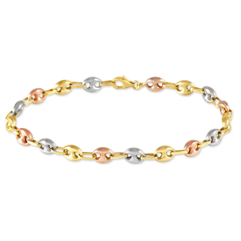 Histoire D'Or Bracelet Dami Maille Grain De Cafe Or Tricolore 3 Histoire D'Or Bracelet Dami Maille Grain De Cafe Or Tricolore