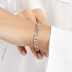 Histoire D'Or Bracelet Cameo Alternee 1/3 Or Blanc -Boucles d'oreilles Bracelet Soldes B3BHBW0008 model1