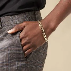 Histoire D'Or Bracelet Iris Maille Gourmette Or Jaune -Boucles d'oreilles Bracelet Soldes B3BHJW0128 model2