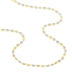 Histoire D'Or Collier Mallia Maille Grain De Café Or Tricolore -Boucles d'oreilles Bracelet Soldes B3CF3W0320 view2 1