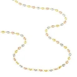 Histoire D'Or Collier Richard Maille Grain De Café Or Tricolore 9 Histoire D'Or Collier Richard Maille Grain De Café Or Tricolore -Boucles d'oreilles Bracelet Soldes B3CF3W0320 view2