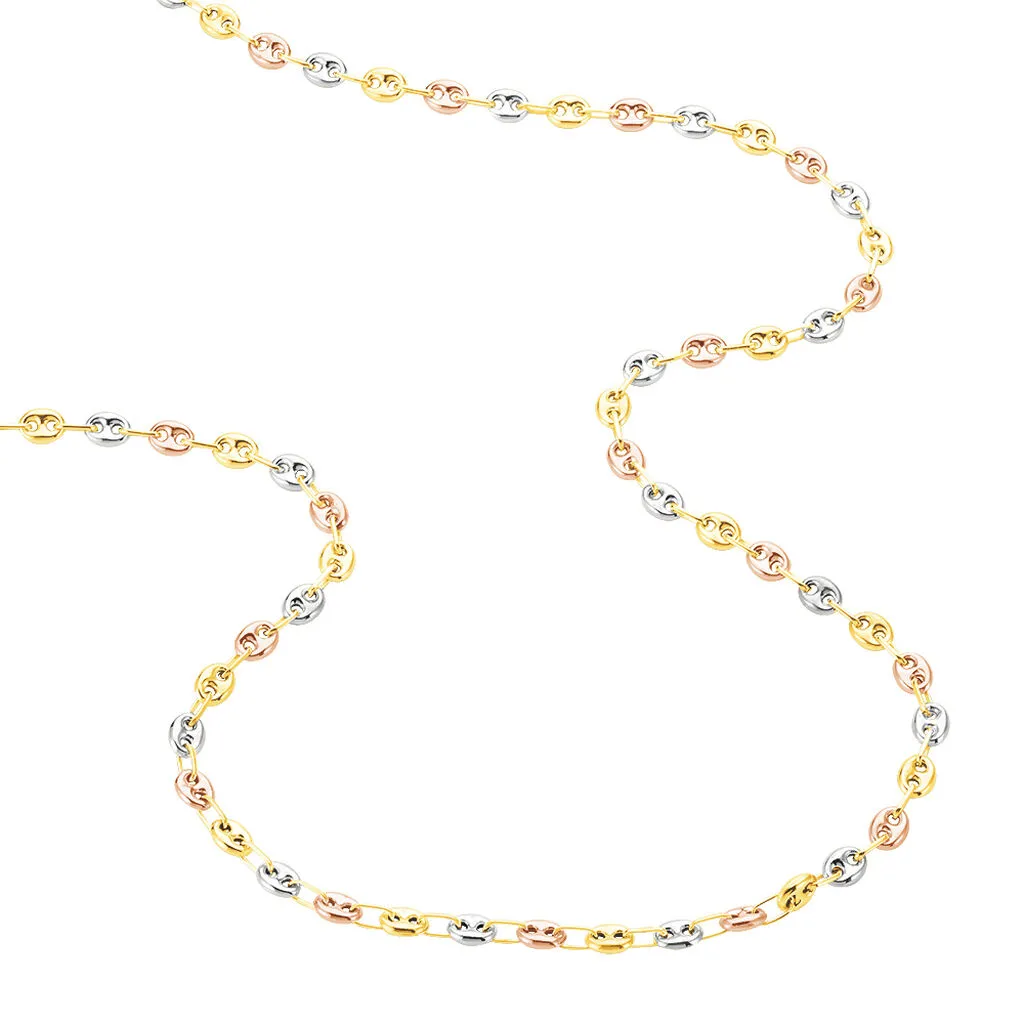 Histoire D'Or Collier Richard Maille Grain De Café Or Tricolore 5 Histoire D'Or Collier Richard Maille Grain De Café Or Tricolore – Image 3