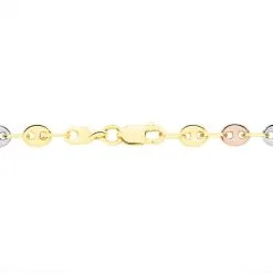 Histoire D'Or Collier Richard Maille Grain De Café Or Tricolore 10 Histoire D'Or Collier Richard Maille Grain De Café Or Tricolore -Boucles d'oreilles Bracelet Soldes B3CF3W0320 view3