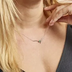 Histoire D'Or Collier Renaldine Or Blanc Emeraude -Boucles d'oreilles Bracelet Soldes B3CFBEV078 model1