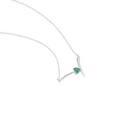 Histoire D'Or Collier Renaldine Or Blanc Emeraude -Boucles d'oreilles Bracelet Soldes B3CFBEV078 view1