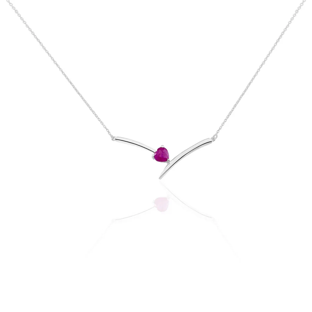 Histoire D'Or Collier Renaldine Or Blanc Rubis 3 Histoire D'Or Collier Renaldine Or Blanc Rubis