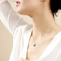 Histoire D'Or Collier Leona Or Blanc Saphir Diamant -Boucles d'oreilles Bracelet Soldes B3CFBSB253 model0