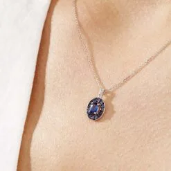 Histoire D'Or Collier Leona Or Blanc Saphir Diamant -Boucles d'oreilles Bracelet Soldes B3CFBSB253 model1