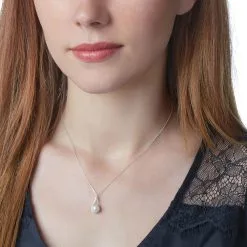 Histoire D'Or Collier Elisabeth Or Blanc Diamant Et Perle De Culture -Boucles d'oreilles Bracelet Soldes B3CFBU2077 model0