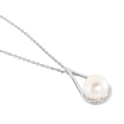 Histoire D'Or Collier Elisabeth Or Blanc Diamant Et Perle De Culture -Boucles d'oreilles Bracelet Soldes B3CFBU2077 view1