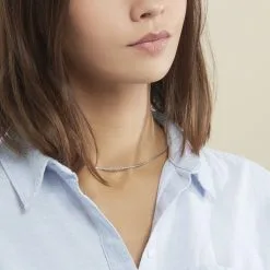 Histoire D'Or Collier Ivy Maille Haricot Or Blanc -Boucles d'oreilles Bracelet Soldes B3CFBW0345 model0