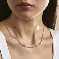 Histoire D'Or Chaîne Dahbia Maille Marine Plate Or Blanc -Boucles d'oreilles Bracelet Soldes B3CFBW0349 model0