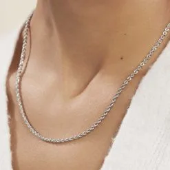 Histoire D'Or Collier Rosiane Maille Corde Or Blanc 11 Histoire D'Or Collier Rosiane Maille Corde Or Blanc -Boucles d'oreilles Bracelet Soldes B3CFBW0371 model1