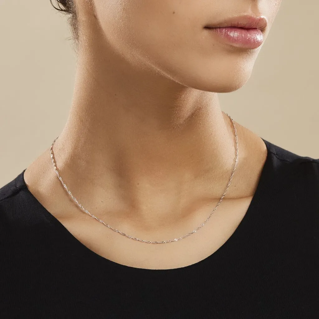 Histoire D'Or Chaîne Imanie Maille Singapour Or Blanc 5 Histoire D'Or Chaîne Imanie Maille Singapour Or Blanc – Image 3