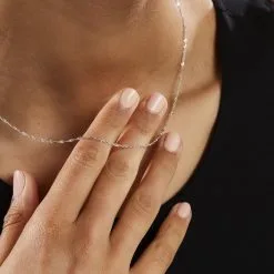 Histoire D'Or Chaîne Imanie Maille Singapour Or Blanc 9 Histoire D'Or Chaîne Imanie Maille Singapour Or Blanc -Boucles d'oreilles Bracelet Soldes B3CFBW0387 model1