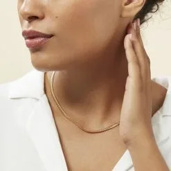 Histoire D'Or Collier Synda Maille Anglaise Or Jaune -Boucles d'oreilles Bracelet Soldes B3CFJW0569 model1