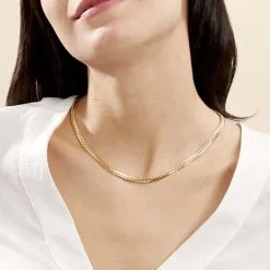 Histoire D'Or Collier Soumayyah Maille Anglaise Or Jaune -Boucles d'oreilles Bracelet Soldes B3CFJW0572 model0